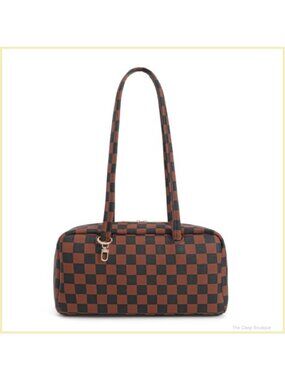 Vegan Leather Slouchy Bowler Shoulder Bag Lightweight Everyday Purse